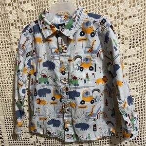 Mick Mack Ltd button down boys dress shirt animals print 24 months